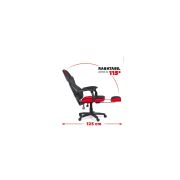 Scaun off 304, ergonomic, mesh, mecanism de balans, suport picioare retractabil, 110 kg, negru/rosu drm8989