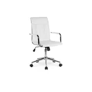 Scaun birou ergonomic, hm porto 2, mecanism de balans, brate tapitate, cadru cromat, 100 kg, alb drm3985
