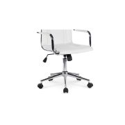 Scaun birou ergonomic, hm porto 2, mecanism de balans, brate tapitate, cadru cromat, 100 kg, alb drm3985