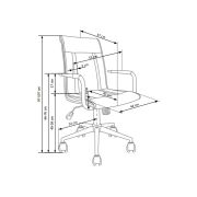 Scaun birou ergonomic, hm porto 2, mecanism de balans, brate tapitate, cadru cromat, 100 kg, alb drm3985