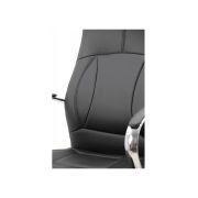 Scaun birou off 331, mecanism inclinare, piele ecologica, baza cromata, 110 kg, negru drm4145