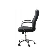 Scaun birou off 331, mecanism inclinare, piele ecologica, baza cromata, 110 kg, negru drm4145