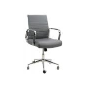 Scaun birou off 937, operativ, piele ecologica, ergonomic, baza cromata, inaltime reglabila, 110 kg drm4299