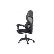 Scaun birou ergonomic cu suport picioare off 424, mesh, suport lombar, baza polipropilena, 110 kg,  negru drm9848