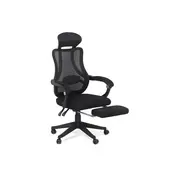 Scaun birou ergonomic off 927, mesh, recliner, suport picioare retractabil, 100 kg, negru drm8655