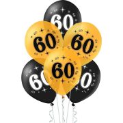 Set 10 baloane 60 ani negru si auriu 30cm JUBHB-400619
