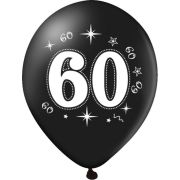 Set 10 baloane 60 ani negru si auriu 30cm JUBHB-400619