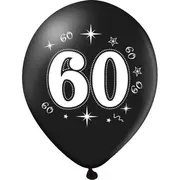 Set 10 baloane 60 ani negru si auriu 30cm JUBHB-400619
