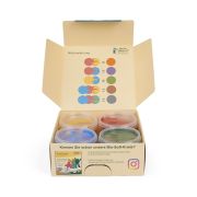 Set 4 culori vopsea organica pentru degete, pentru copii, 2 ani+, pentru pictat direct cu palma sau talpa, Gruenspecht 691-00