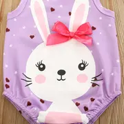 Costum de baie Iepuri cu fundita (Culoare: Burgundiu, Marime: 70) JEMdrl47b2p2