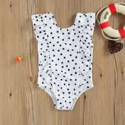 Costum de baie cu bulinute alb/negru (Culoare: Alb, Marime: 120) JEMdrl47b2f10