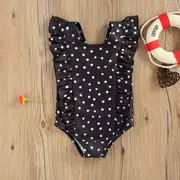 Costum de baie cu bulinute alb/negru (Culoare: Alb, Marime: 120) JEMdrl47b2f10