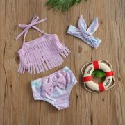 Costum de baie cu franjuri din 3 piese (Marime: 100, Model: Army) JEMdrl47b11