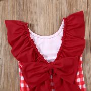 Costum de baie cu patratele rosii si bentita (Marime: 110) JEMdrl47b25
