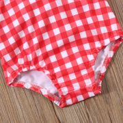 Costum de baie cu patratele rosii si bentita (Marime: 130) JEMdrl47b27