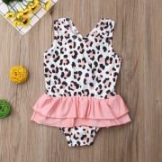Costum de baie leopard roz cu volan (Marime: 110) JEMdrl47e25