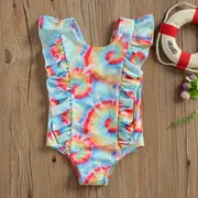 Costum de baie multicolor cu volanne verticale (Marime: 110) JEMdrl47b2g4