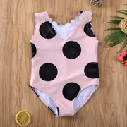 Costum de baie cu buline mari (Culoare: Roz, Marime: 120) JEMdrl47b2v9