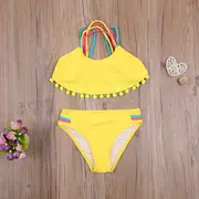 Costum de baie cu ciucuri din 2 piese (Culoare: Roz, Varsta: 3 - 4 ani) JEMdrl47b2af2