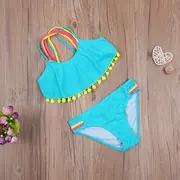Costum de baie cu ciucuri din 2 piese (Culoare: Roz, Varsta: 3 - 4 ani) JEMdrl47b2af2