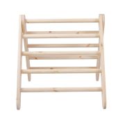 Casuta Tip Cort Pentru Copii Cu O Scara De 60x61 Cm, Pliabila, Lemn Natur, Viscoza Alb Roz, Montessori Meowbaby Pjbddwt003rie