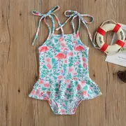 Costum de baie cu volan si bretelute (Marime: 110, Model: Multicolor) JEMdrl47b2ua12
