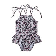 Costum de baie cu volan si bretelute (Marime: 130, Model: Pete roz) JEMdrl47b2ua23
