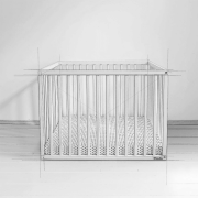 Tarc De Joaca Patrat Din Lemn Alb Pentru Copii Si Bebelusi, Interior 88 X 88 Cm Pjbplaypen_white