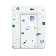 Ceba Baby - Saltea de infasat moale World Universe, Fara ftalati, 70 x 50 cm, Alb/Albastru BYNW-143-123-651