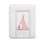 Ceba Baby - Saltea de infasat moale lama Lolly Poll, Fara ftalati, 70 x 50 cm, Alb/Roz BYNW-143-120-607