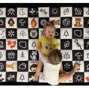 Covor De Joaca Termoizolant Pentru Bebe, Activitati Senzorial ,   Contrast 120x140cm By Kids Cudaki Pjb484752