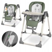 Lionelo - Scaun de masa si balansoar, 2 in 1, Laurice, Transformabil, Multifunctional, Inaltime si spatar reglabile, Cu melodii de leagan, 0 luni+, Conform cu standardele europene de securitate EN 14988, EN 16120, Verde BYNLO-LAURICE_ GREEN_OLIVE