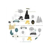 MimiNu - Set lenjerie patut cu 6 piese, Cu pilota si perna, Cu doua aparatori laterale, Din bumbac certificat Oeko Tex Standard 100, Pentru patut 120x60 cm, Childrens Journey Grey BYN6426972019347