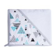 Prosop De Baie Pentru Bebelusi Din Bumbac, Cu Gluga, Alb Cu Figurine Colorate, 100 X 100 Cm Pjbp_bum_white-6020