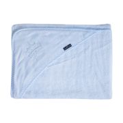 Prosop Din Fibra De Bambus Cu Gluga Pentru Bebelusi Si Copii, Hands-free, Prince Blue, 85x85cm Pjb21029