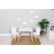 Set masuta si doua scaune pentru copii, Athena, Din lemn, FreeON, Alb BYN40437