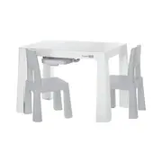 Set masuta si doua scaune pentru copii, Neo, Cu doua sertare, Cu masa reglabila la doua inaltimi, FreeON, Gri BYN46620