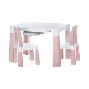 Set masuta si doua scaune pentru copii, Neo, Cu doua sertare, Cu masa reglabila la doua inaltimi, FreeON, Roz BYN46644