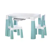 Set masuta si doua scaune pentru copii, Neo, Cu doua sertare, Cu masa reglabila la doua inaltimi, FreeON, Verde BYN46637