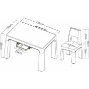 Set masuta si doua scaune pentru copii, Neo, Cu doua sertare, Cu masa reglabila la doua inaltimi, FreeON, Verde BYN46637