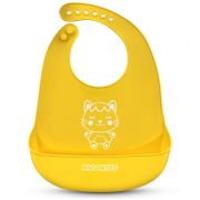 Bavetica din silicon cu buzunar ricokids 700390 - galben edeedi700390