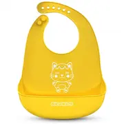Bavetica din silicon cu buzunar ricokids 700390 - galben edeedi700390
