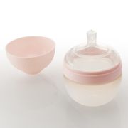 Biberon Anticolici Mombella Breast-Like, 120ml, Tetina S flux lent, 100% Silicon, Old Roze KRT8138