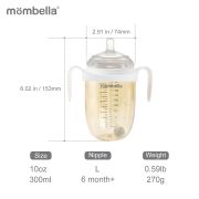 Biberon Anticolici Mombella Breast-Like, 300ml, Tetina 360° XL Flux Consistent, PPSU, Ivory KRT8164