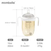 Biberon Anticolici Mombella Breast-Like, 300ml, Tetina 360&deg; XL Flux Consistent, PPSU, Ivory KRT8164