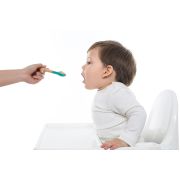Set 2 Lingurite Minikoioi, Varf din Silicon si Maner din Bambus – Aqua Green/Powder Grey KRT101060006