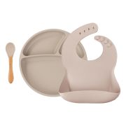 Set de hranire BWL II Minikoioi, 100% Premium Silicone – Bubble Beige KRT101070023