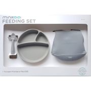 Set de hranire BWL II Minikoioi, 100% Premium Silicone – Powder Grey KRT101070017