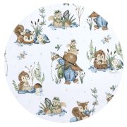 MimiNu - Perna bebelusi Ursulet, Multifunctionala, Cu doua fete, Tesatura pufoasa minky si bumbac, Materiale certificate Oeko Tex Standard 100, Design, Minky Let\'s Go Blue BYN6426972018913