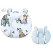 MimiNu - Perna bebelusi Ursulet, Multifunctionala, Cu doua fete, Tesatura pufoasa minky si bumbac, Materiale certificate Oeko Tex Standard 100, Design, Minky Let\'s Go Blue BYN6426972018913